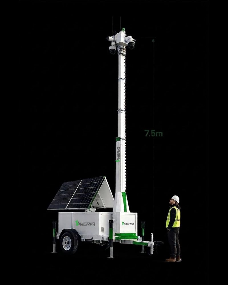 Hybrid solar surveillance tower